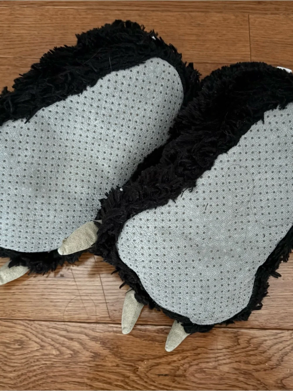 Lazy One Kids Plush Black Bear Monster Claw Slippers